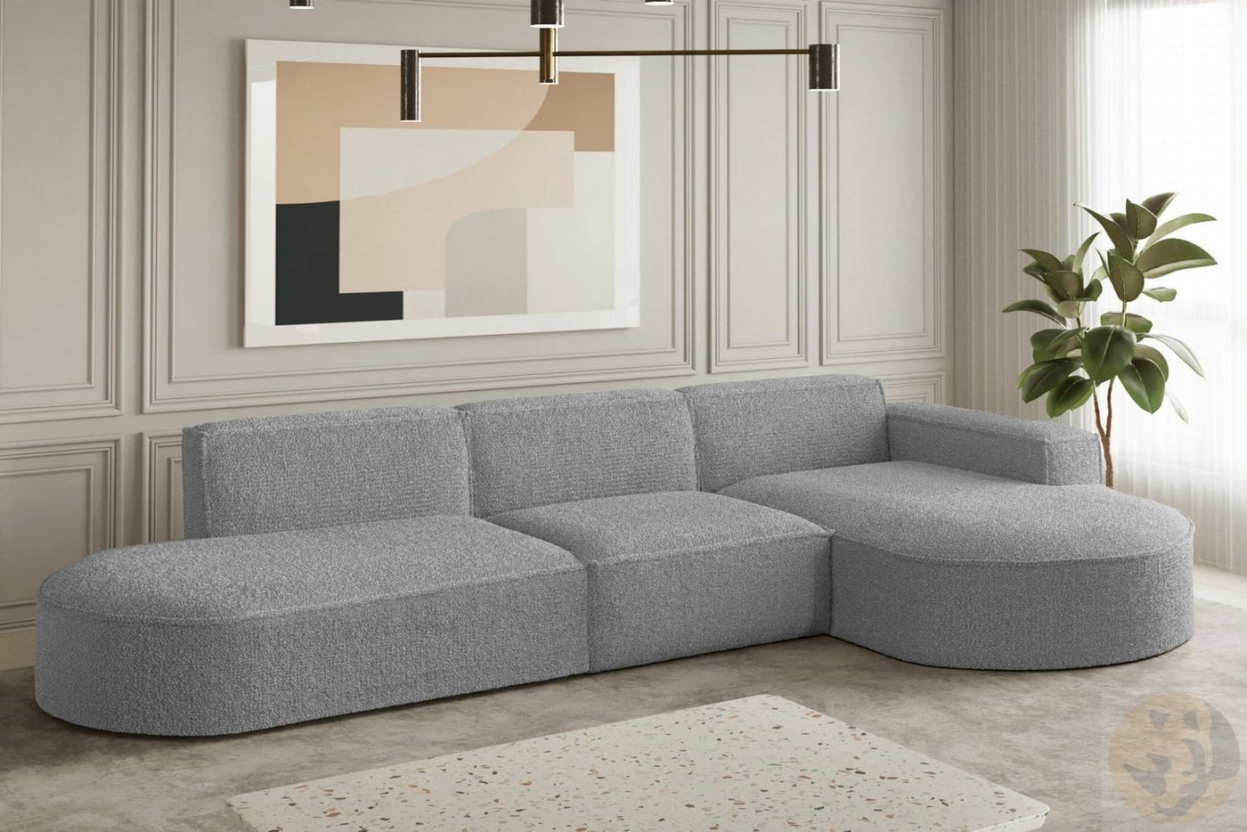 Friderik-EU Ecksofa PARMA L Couch Moderner Minimalismus 296x165cm, gepolste günstig online kaufen