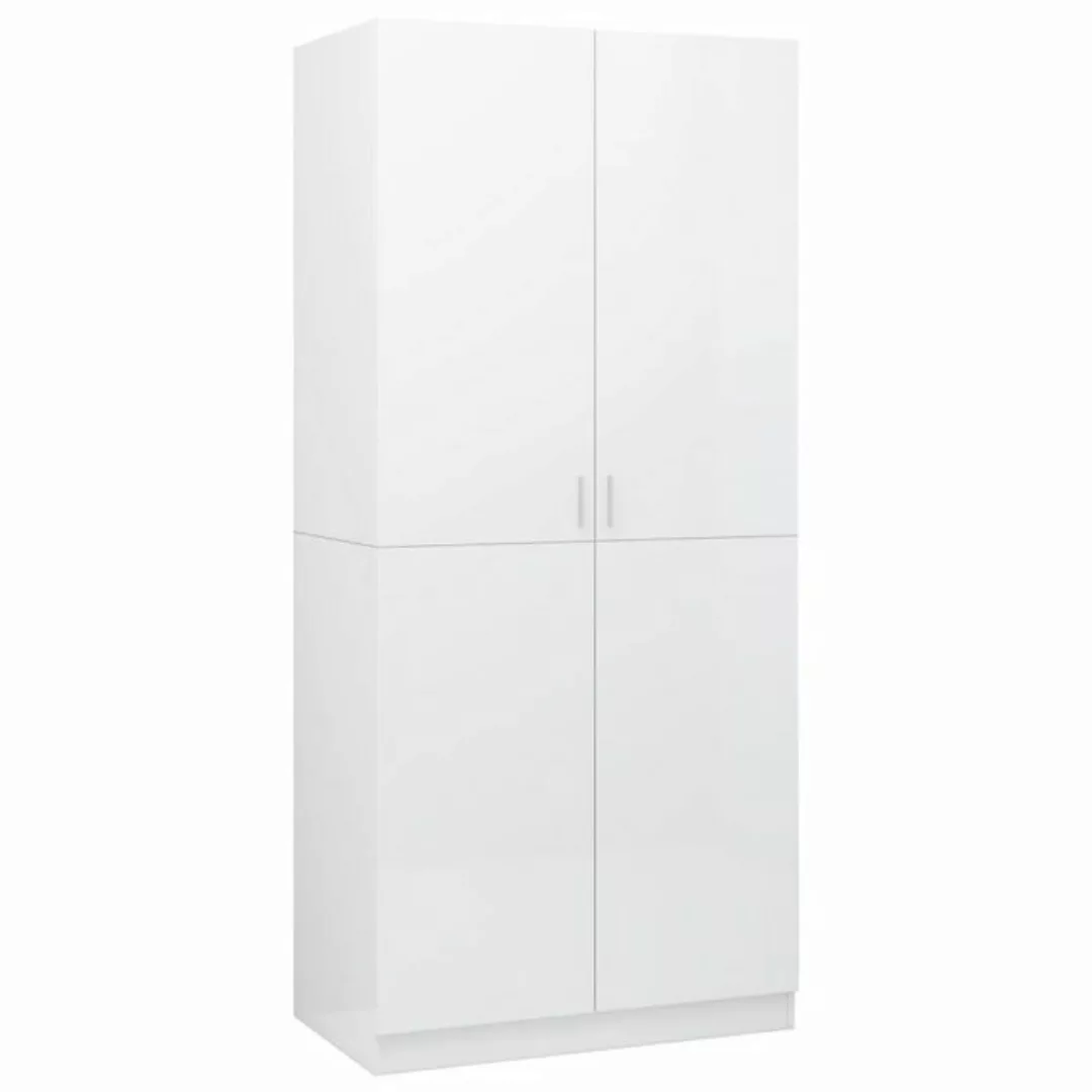 vidaXL Kleiderschrank Kleiderschrank Hochglanz-Weiß 8052180 cm Spanplatte günstig online kaufen