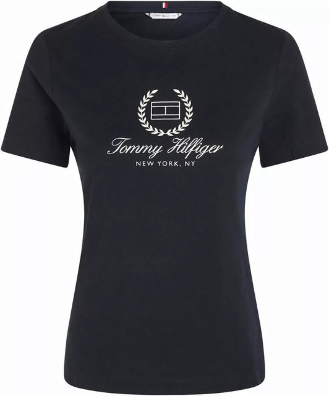 Tommy Hilfiger T-Shirt SLIM FLAG SCRIPT TEE SS mit Logodruck auf der Brust günstig online kaufen