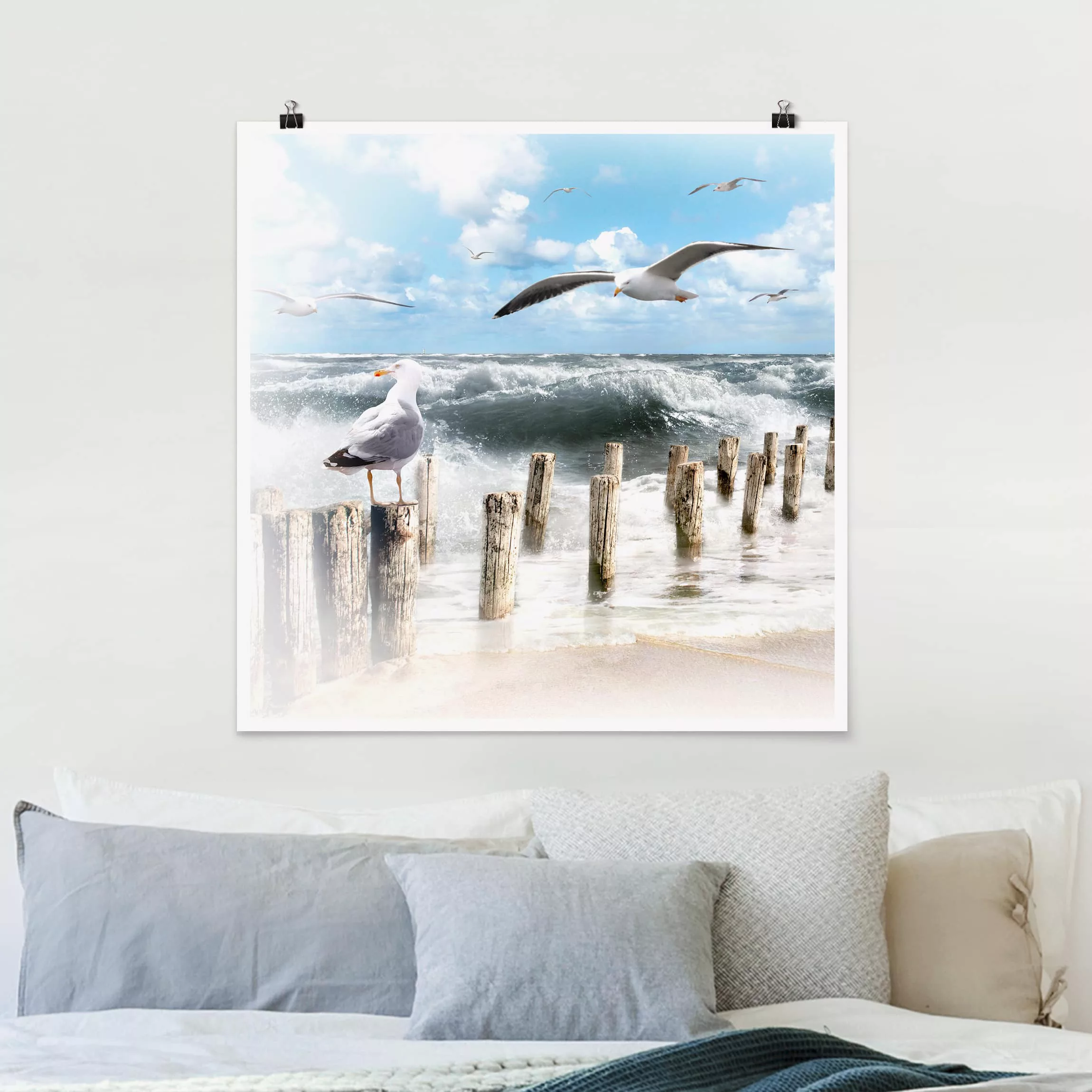 Poster Strand - Quadrat No.YK3 Absolut Sylt günstig online kaufen