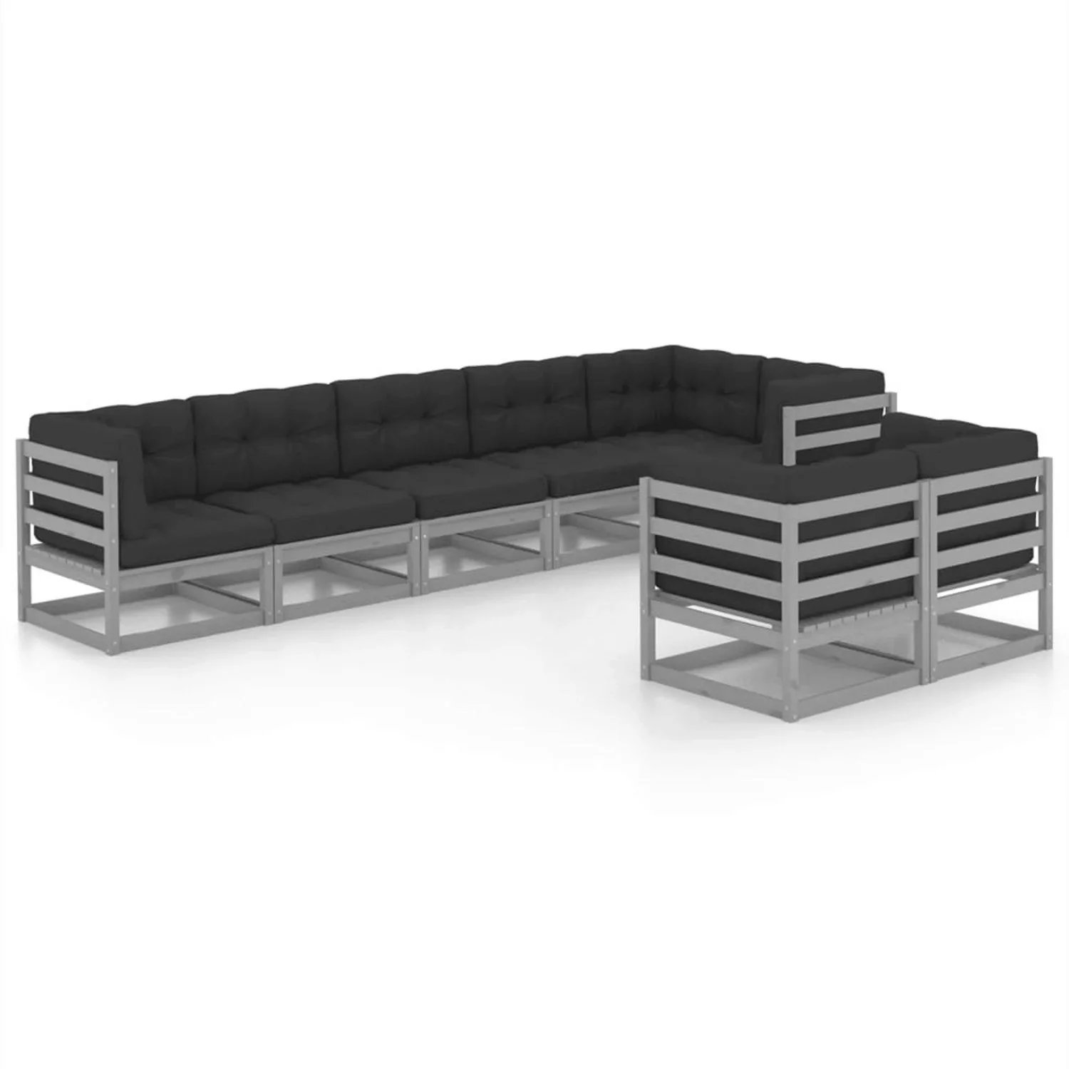 8-tlg. Garten-lounge-set Mit Kissen Kiefer Massivholz günstig online kaufen