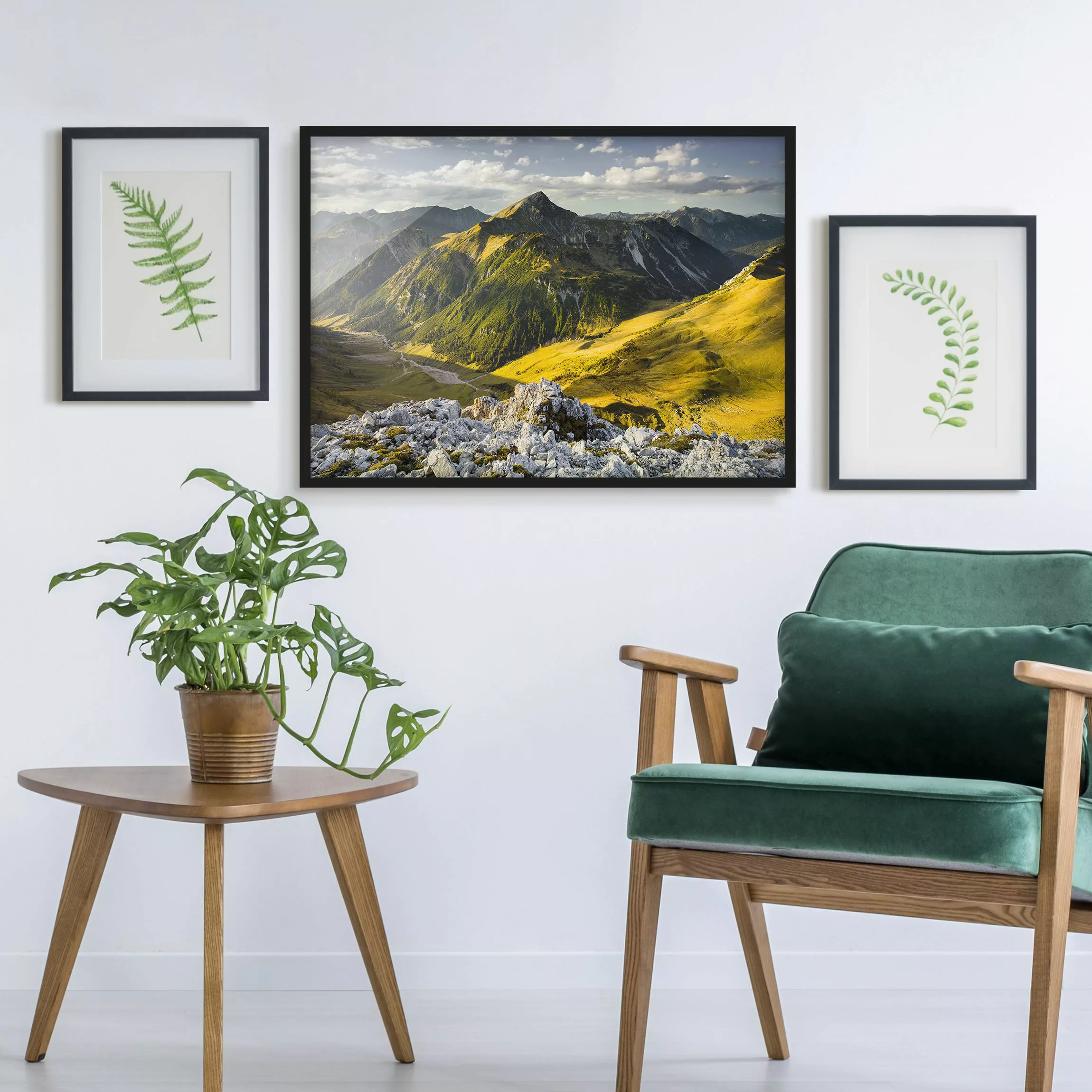 Bild mit Rahmen Natur & Landschaft - Querformat Berge und Tal der Lechtaler günstig online kaufen