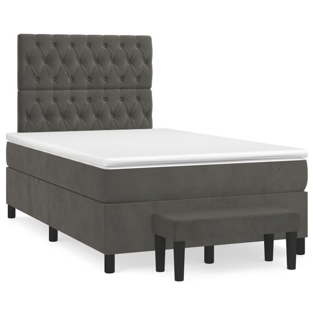 vidaXL Boxspringbett Boxspringbett mit Matratze und Fusshocker Samt (120 x günstig online kaufen