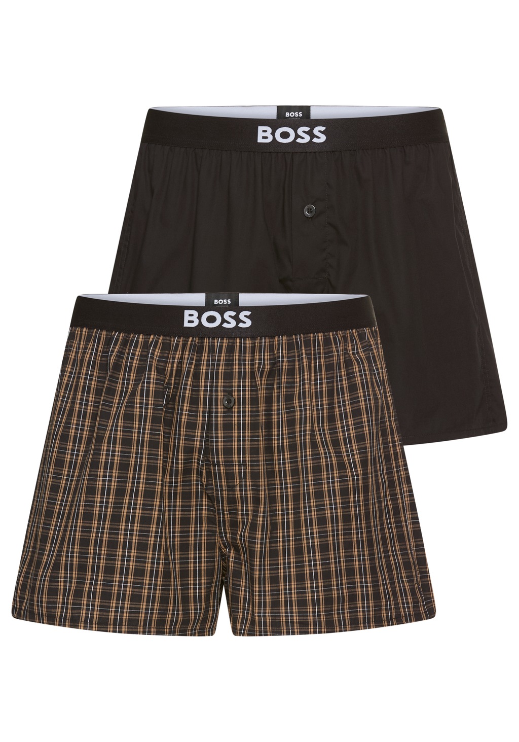 BOSS Pyjamashorts "2P Boxer Shorts EW", (Packung, 2 tlg., 2er), mit Logobun günstig online kaufen