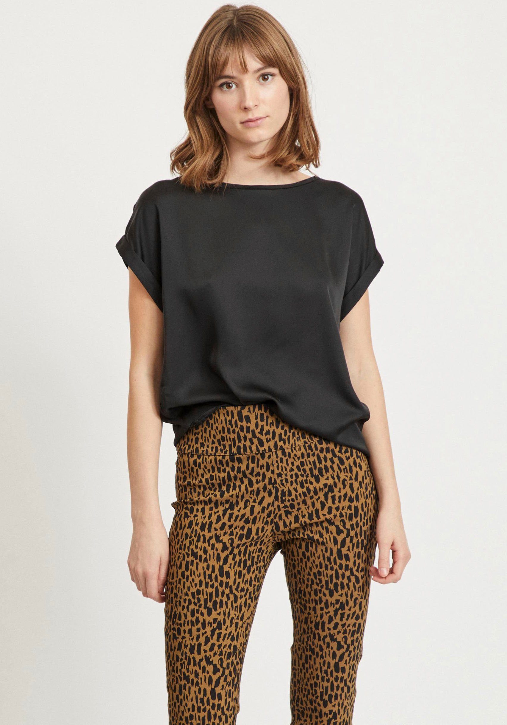 Vila T-Shirt Satin Blusen Kurzarm Basic günstig online kaufen