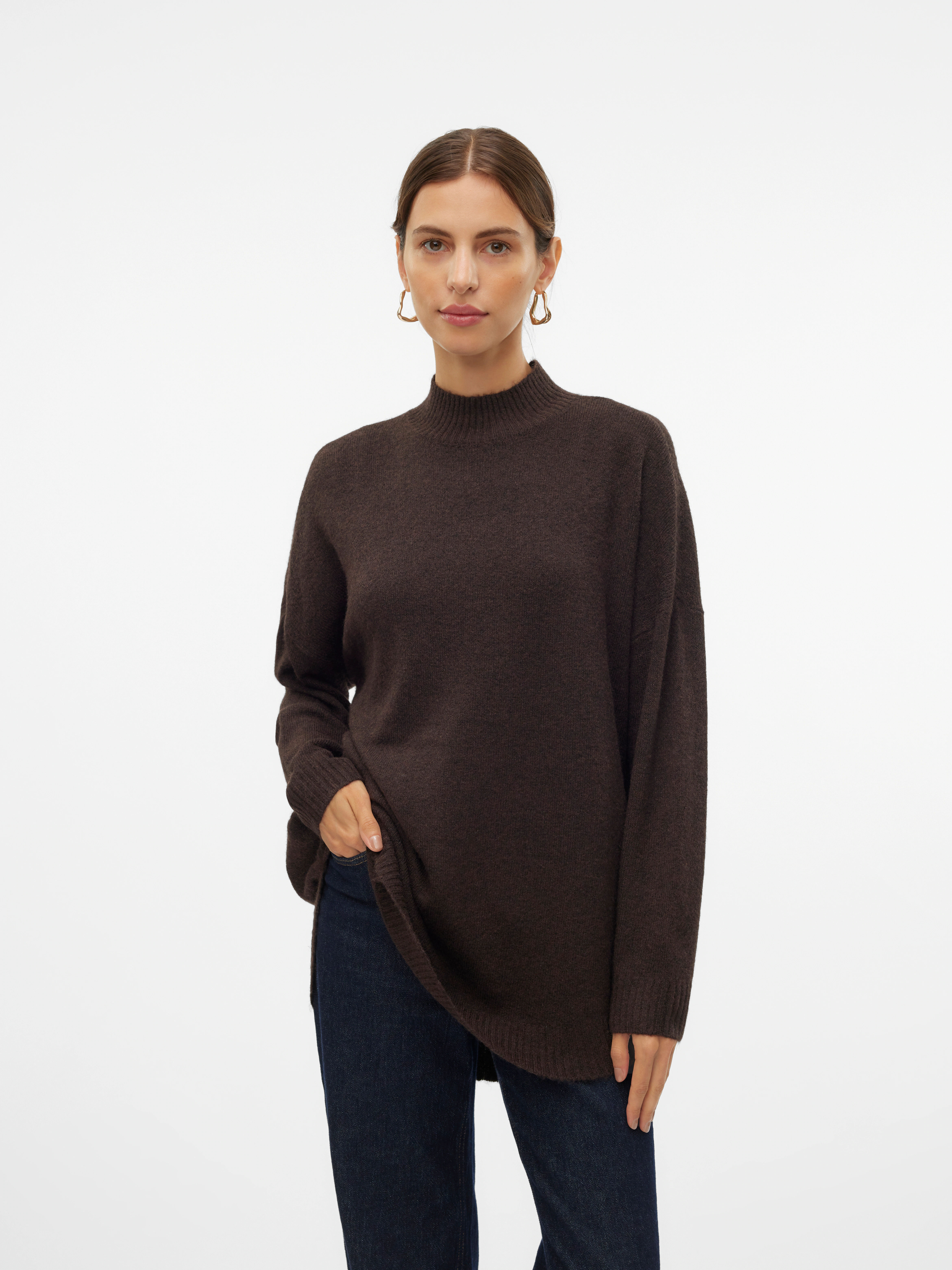 Vero Moda Strickpullover "VMPLAZA LS HIGHNECK LONG PULLOVER GA BOO" günstig online kaufen