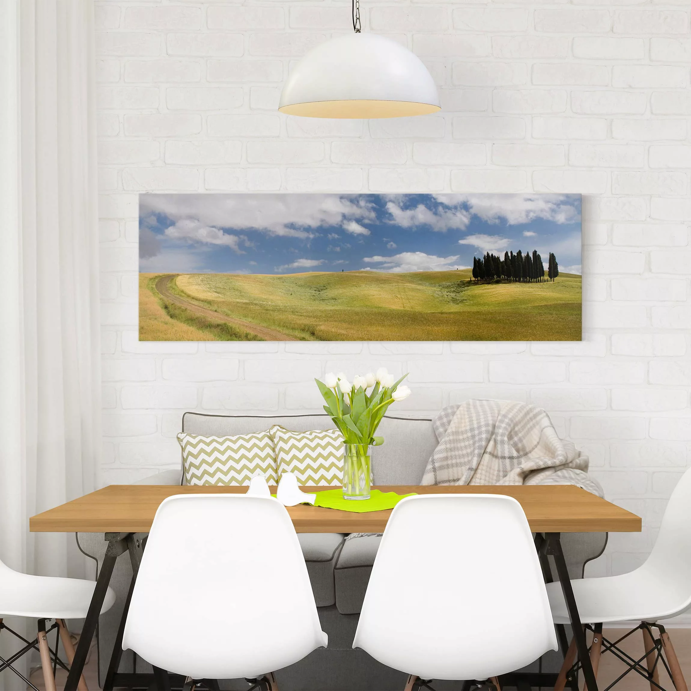 Leinwandbild Natur & Landschaft - Panorama Zypressen in der Toskana günstig online kaufen