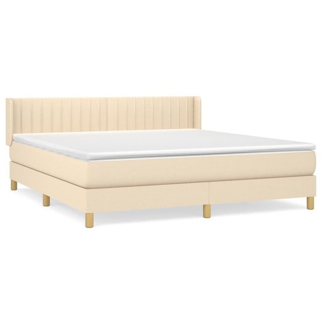 vidaXL Boxspringbett Boxspringbett mit Matratze Creme 160x200 cm Stoff Bett günstig online kaufen