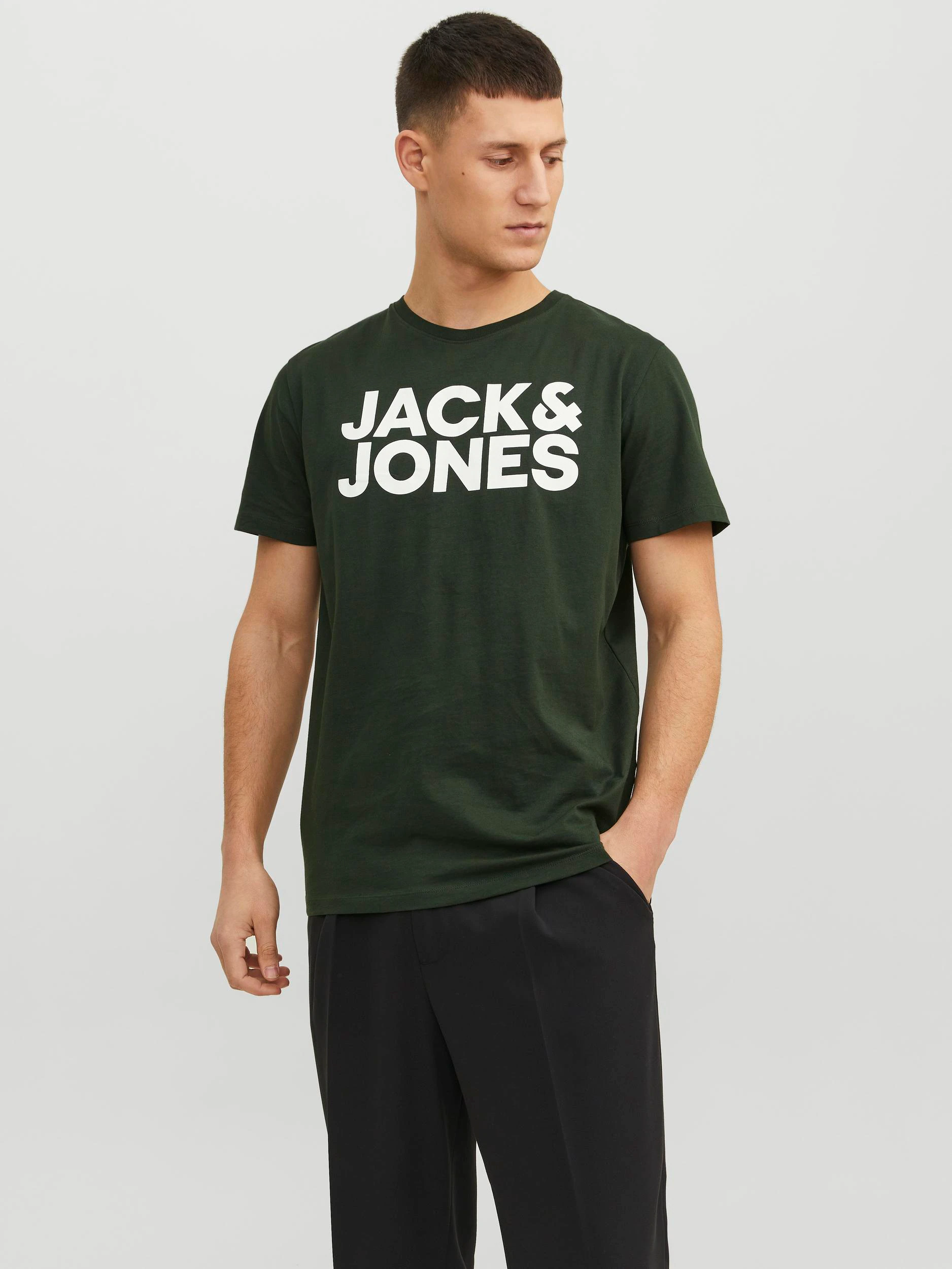 Jack & Jones Rundhalsshirt "JJECORP mit Logo-Print und klassischem Rundhals günstig online kaufen