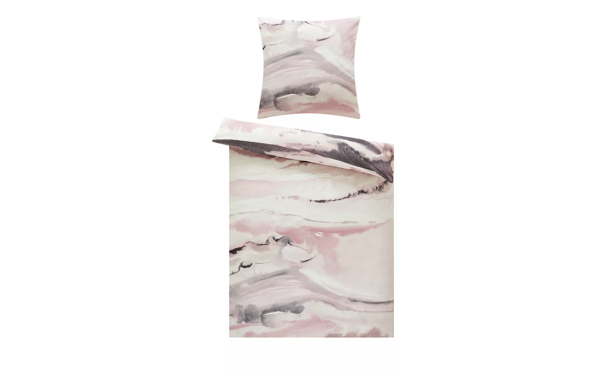 HOME STORY Satin Bettwäsche   Marble - rosa/pink - 100% Baumwolle - 135 cm günstig online kaufen
