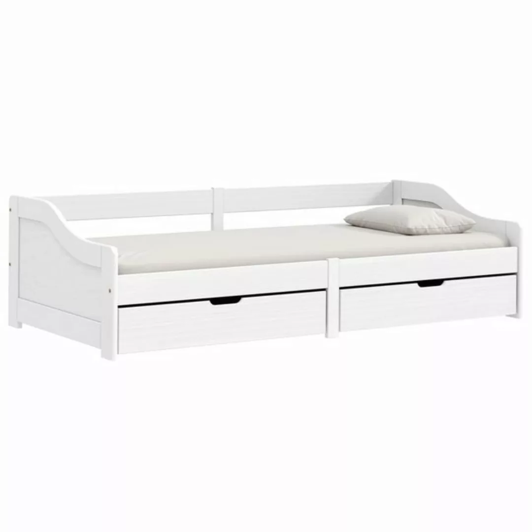 furnicato Bett Tagesbett mit 2 Schubladen IRUN Weiß 90x200cm Massivholz Kie günstig online kaufen