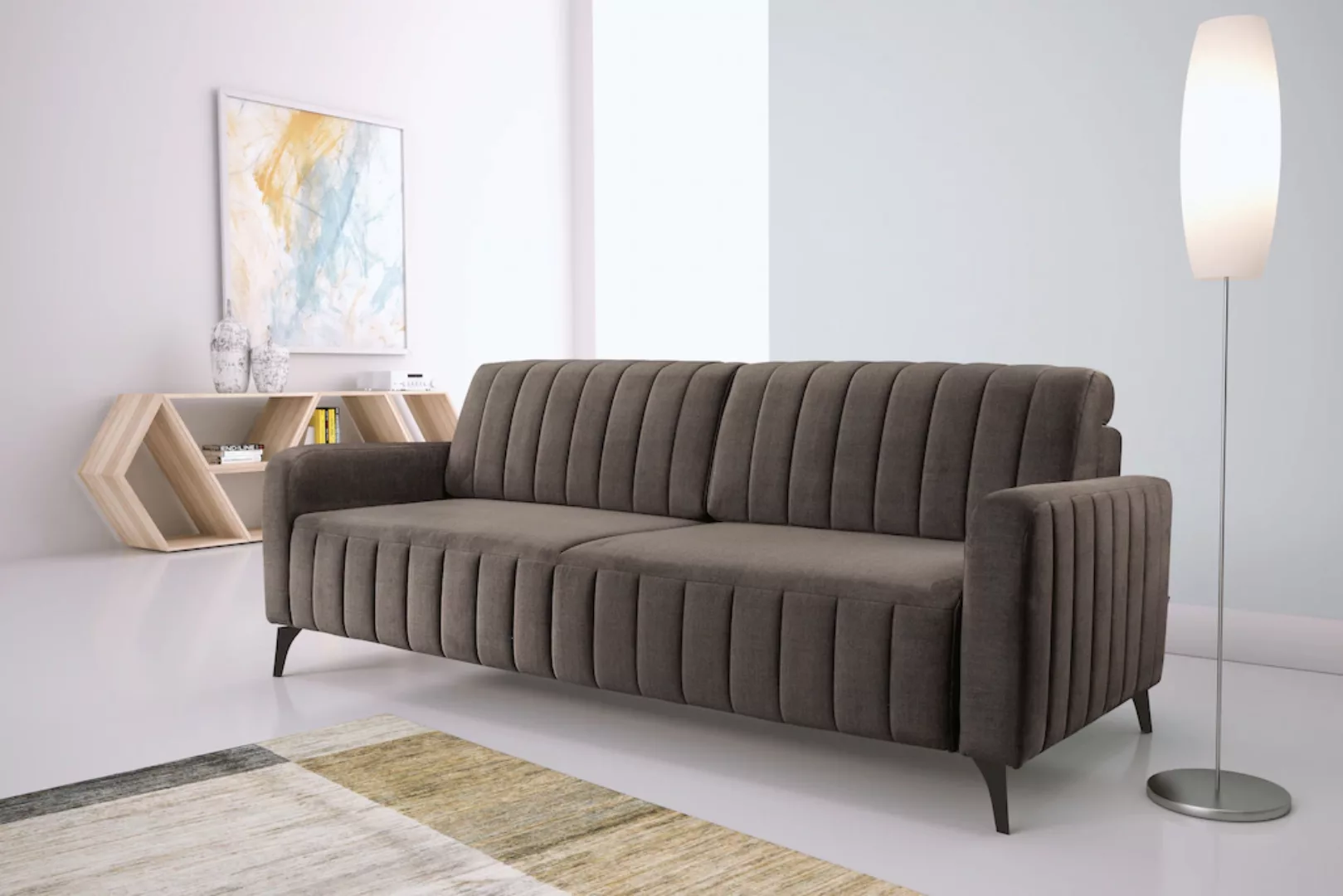 exxpo - sofa fashion 3-Sitzer Grande, hochwertiges Schlafsofa aus Microvelo günstig online kaufen