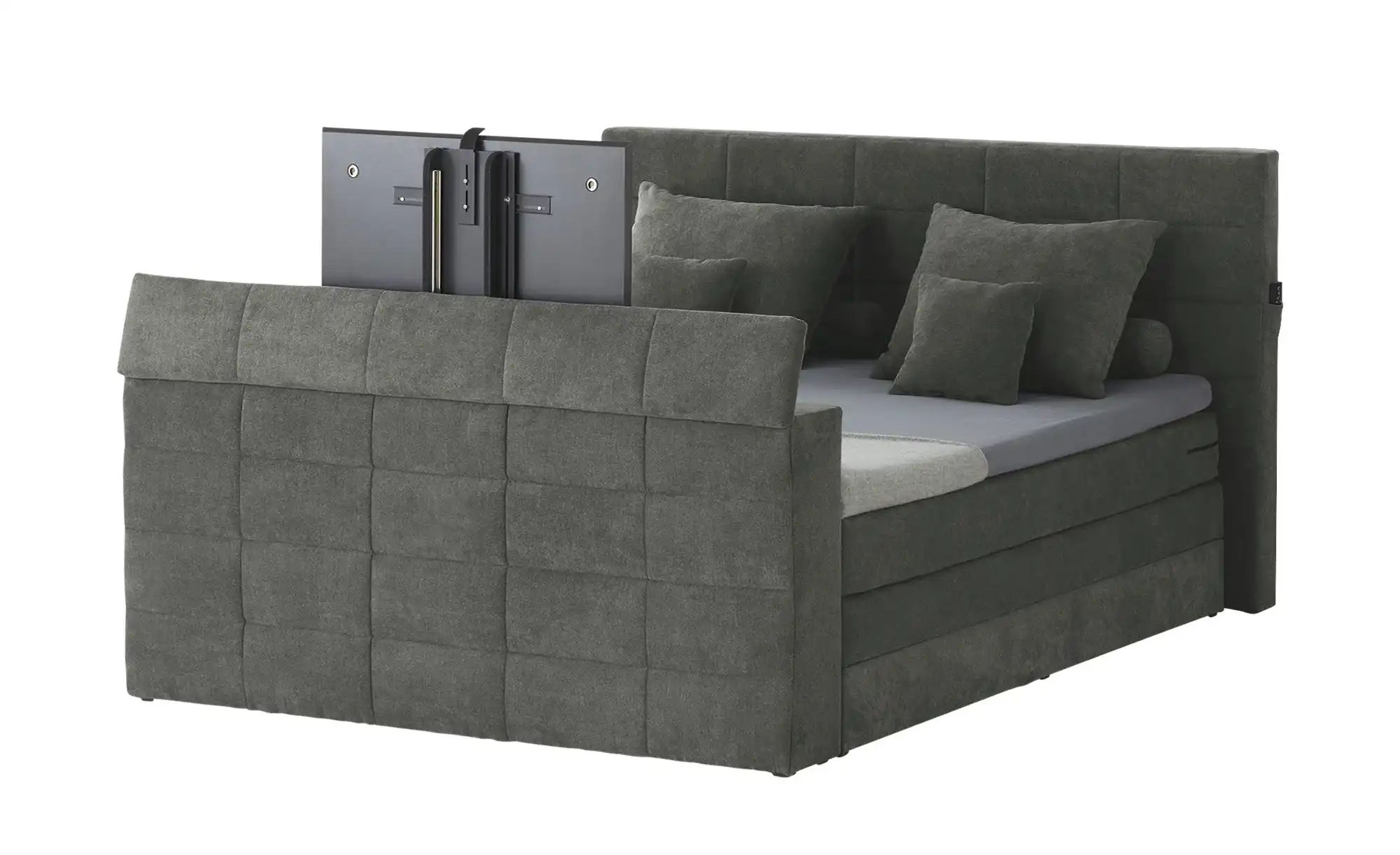 uno TV-Boxspringbett mit motorischer TV-Halterung Dillon ¦ grau ¦ Maße (cm) günstig online kaufen