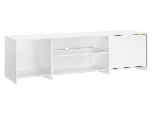 Woltu TV-Schrank (1-St) mit 3 offenen Fächern 1 Tür, 160x45x39 cm, weiß günstig online kaufen