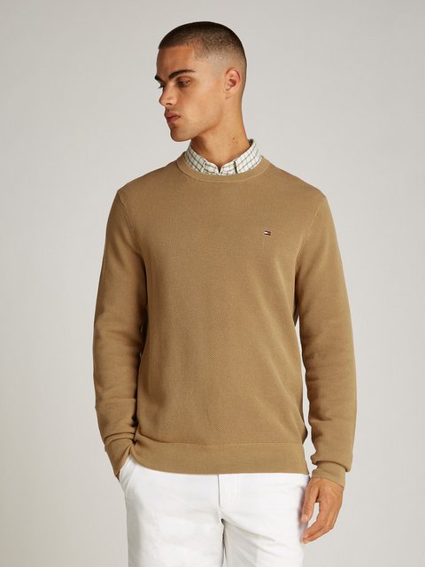 Tommy Hilfiger Rundhalspullover ESSENTIAL STRUCTURE CREW NECK mit feiner St günstig online kaufen