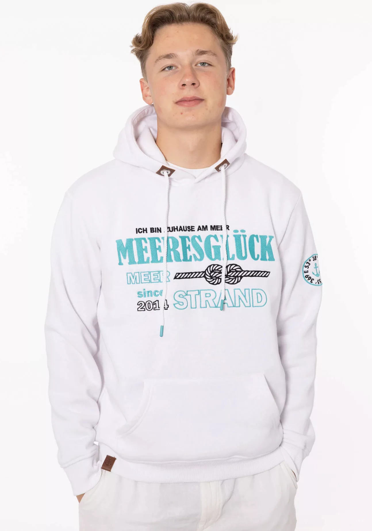 Zwillingsherz Hoodie ""Meeresglück" Herren", mit gesticktem Detail am Ärmel günstig online kaufen