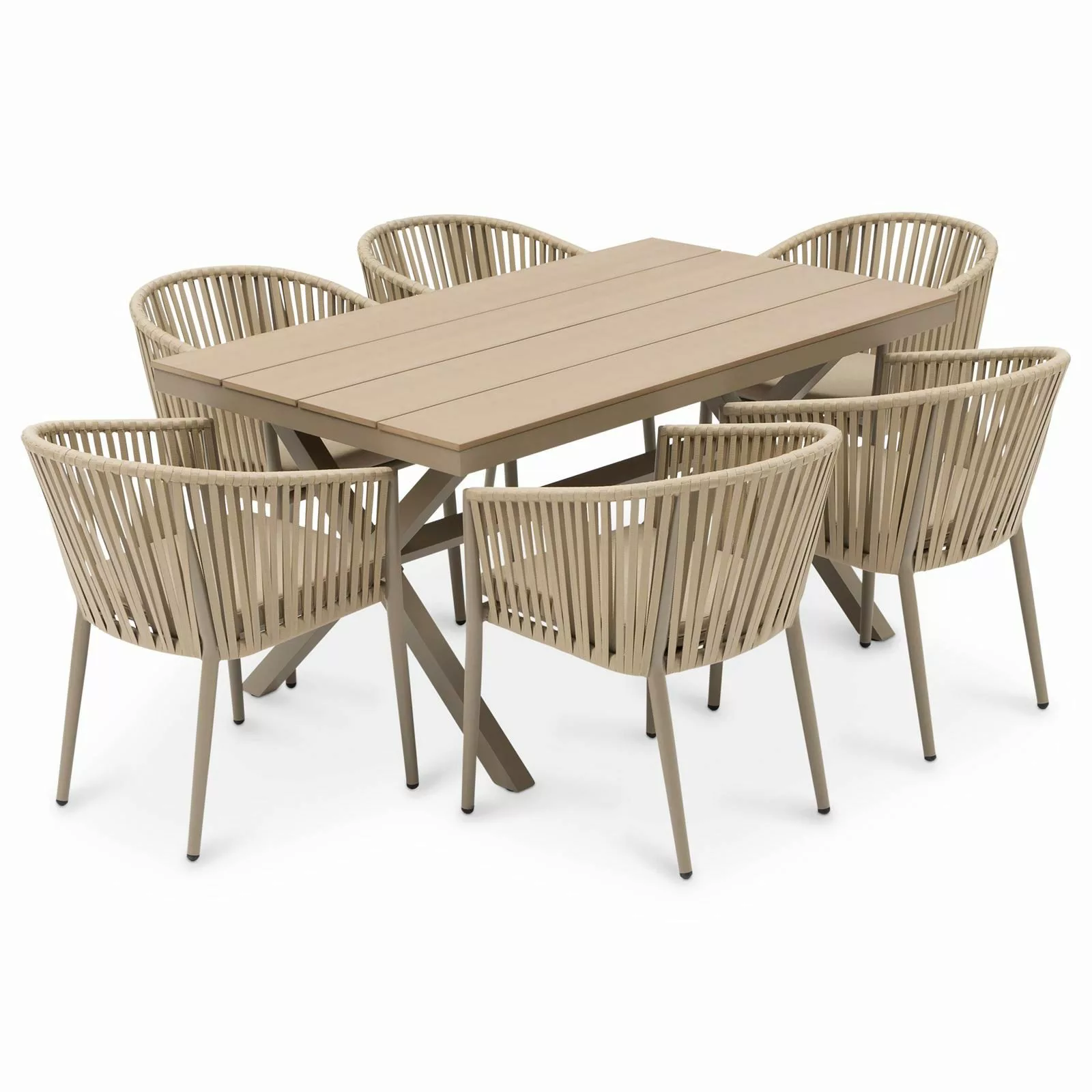 CARO-Möbel Garten-Essgruppe ISOLA, Gartenmöbel Set, 6 günstig online kaufen