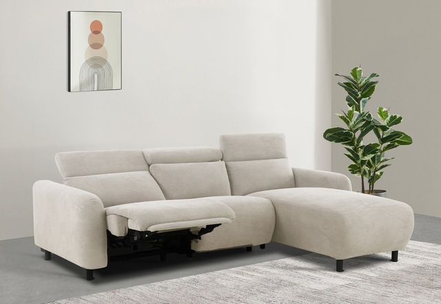 Home affaire Ecksofa "SKAANE in Cord, L-Form, 274 cm, manuelle u. elektrisc günstig online kaufen