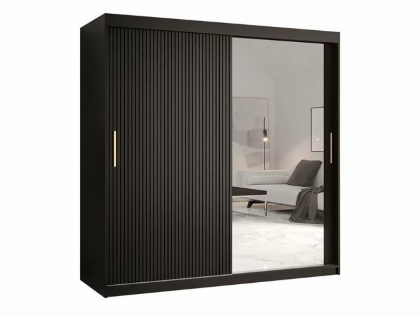 MIRJAN24 Kleiderschrank Riflo Slim 2 180 (mit Schiebetüren und Frontspiegel günstig online kaufen