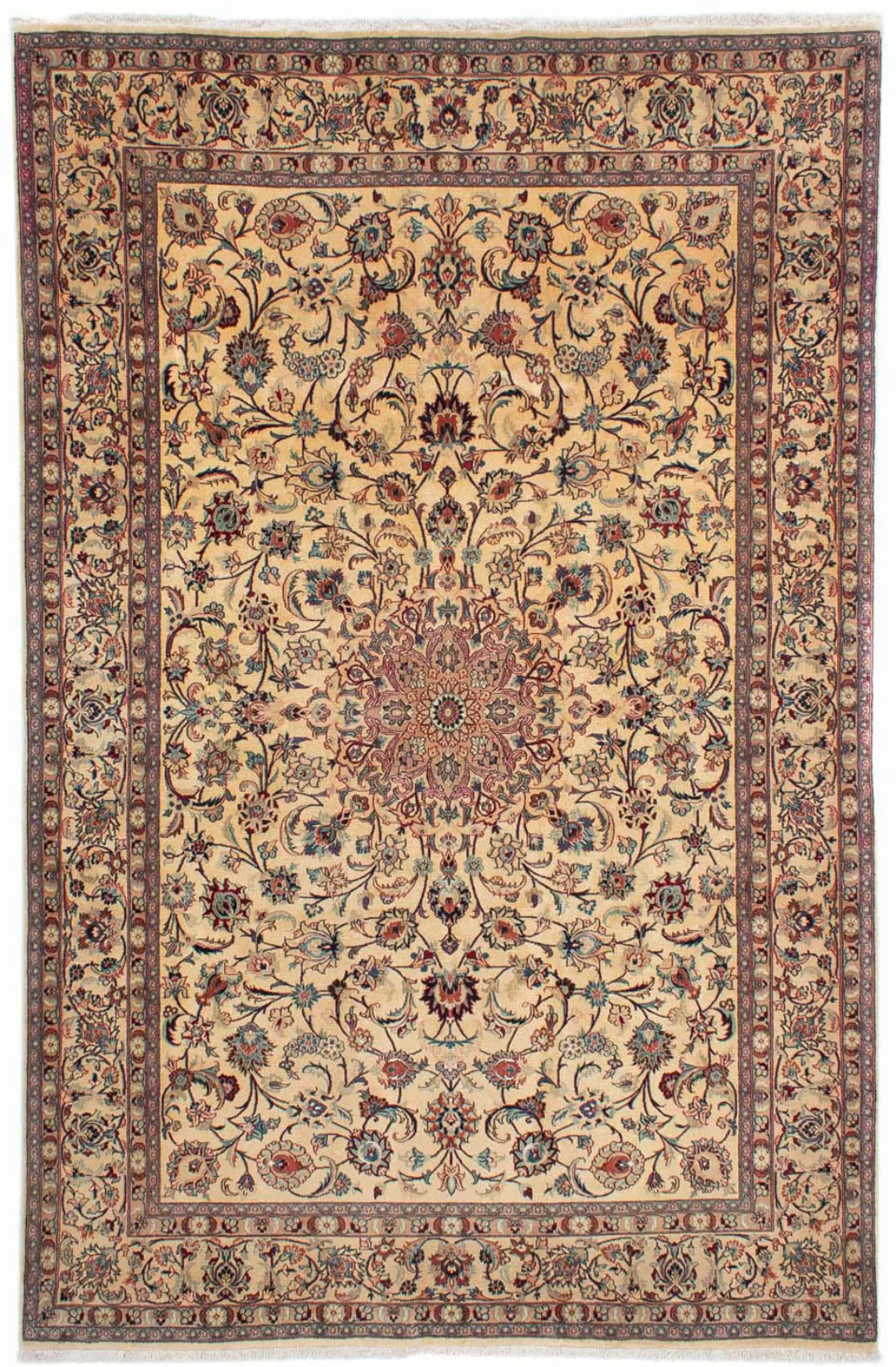 morgenland Wollteppich »Maschad Blumenmuster Beige 309 x 203 cm«, rechtecki günstig online kaufen