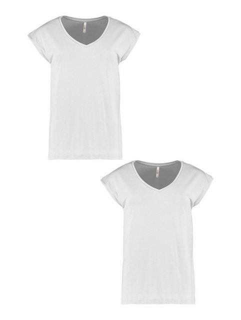 HaILY’S T-Shirt T-Shirt 2er-Set V-Ausschnitt Kurzarm Basic Sommer Shirt (2- günstig online kaufen