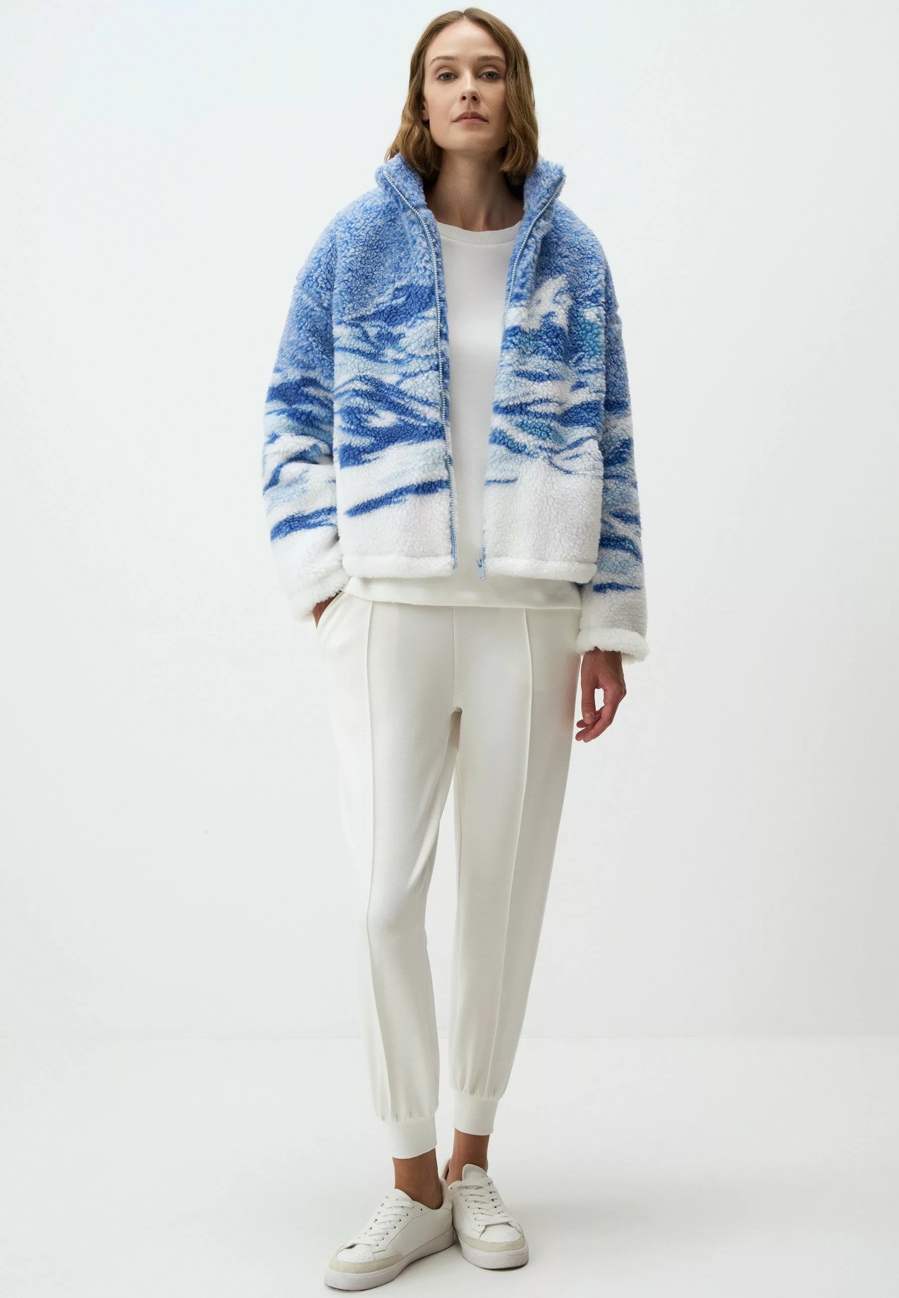 Jimmy Key Jackett Fleecejacke Mit Wellenmuster günstig online kaufen