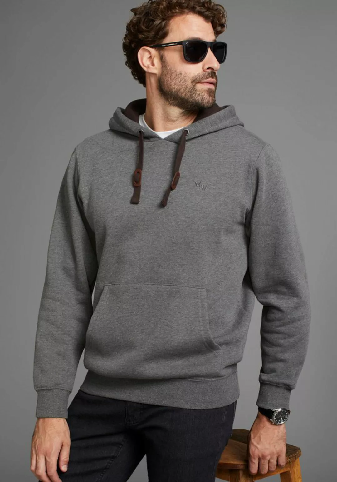 Man's World Kapuzensweatshirt mit Kontrast- Details günstig online kaufen