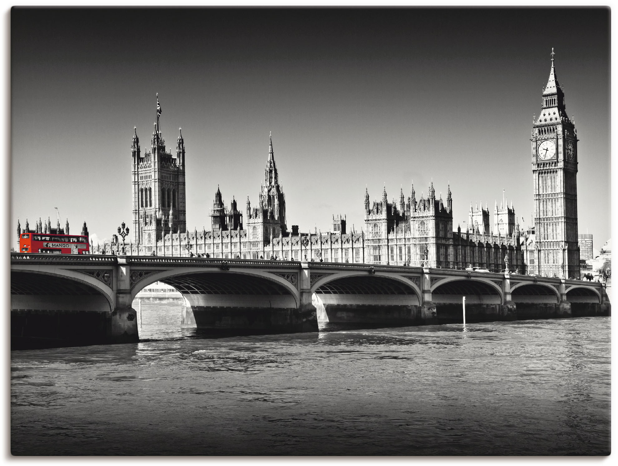 Artland Leinwandbild "Houses of Parliament & Themse", Großbritannien, (1 St günstig online kaufen