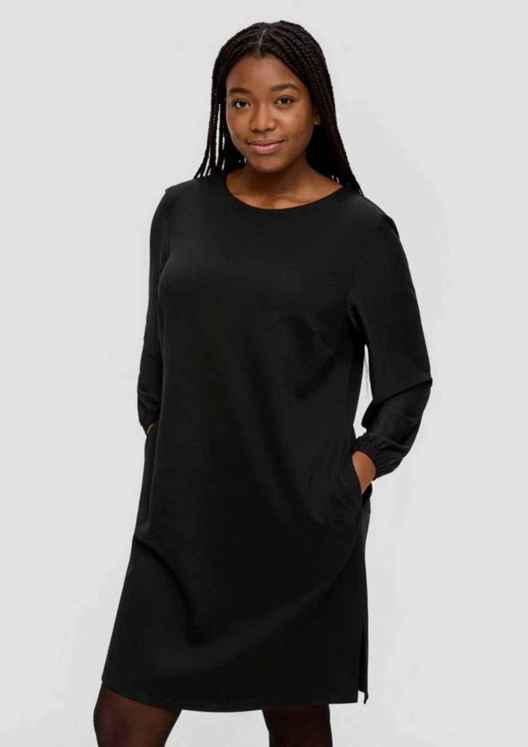 TRIANGLE Maxikleid Kleid mit Plisseeärmeln Logo günstig online kaufen