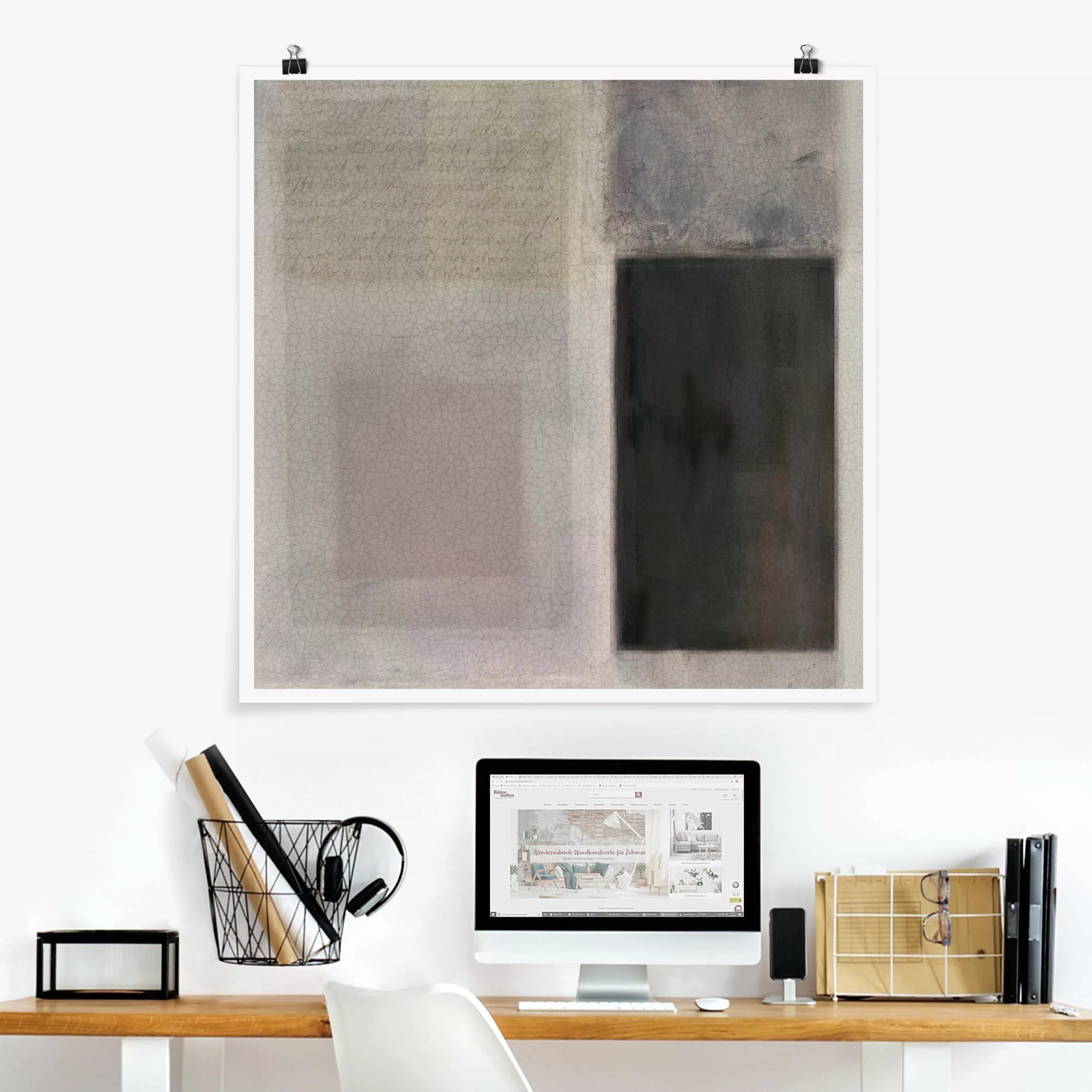 Poster Abstrakt - Quadrat Gedämpfte Schattierungen I günstig online kaufen