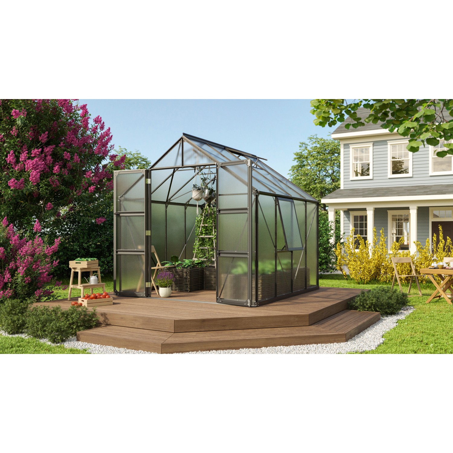 Vitavia Gewächshaus Olymp 6700 HKP 6 mm Schwarz B 257 cm x T 258 cm günstig online kaufen