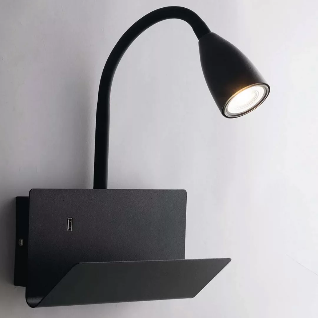 Luce Design Wandleuchte Gulp 1-falmmig Schwarz 27 cm x 23 cm x 49 cm günstig online kaufen