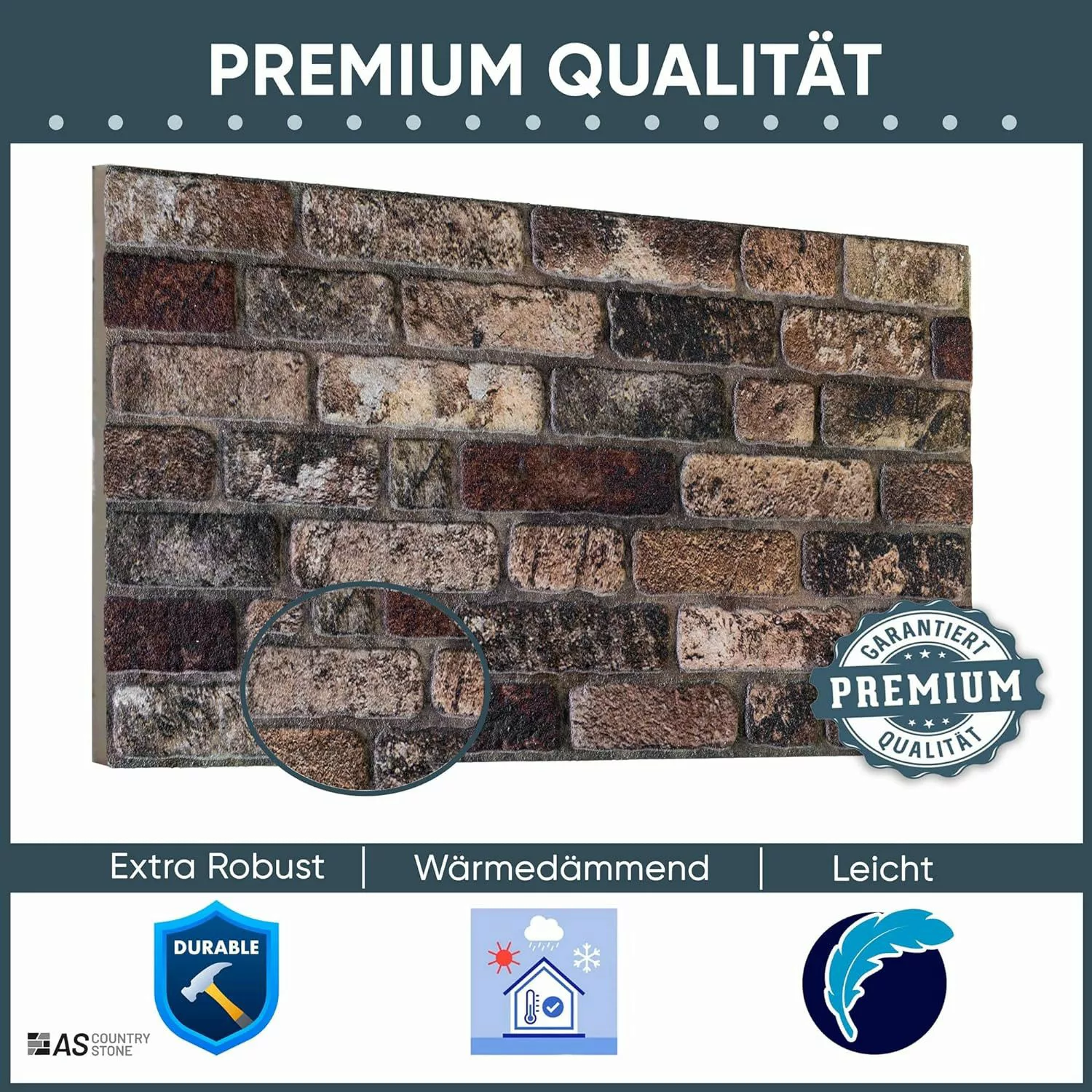 ASCountrystone Wandpaneel Backsteinoptik, BxL: 50,00x100,00 cm, günstig online kaufen