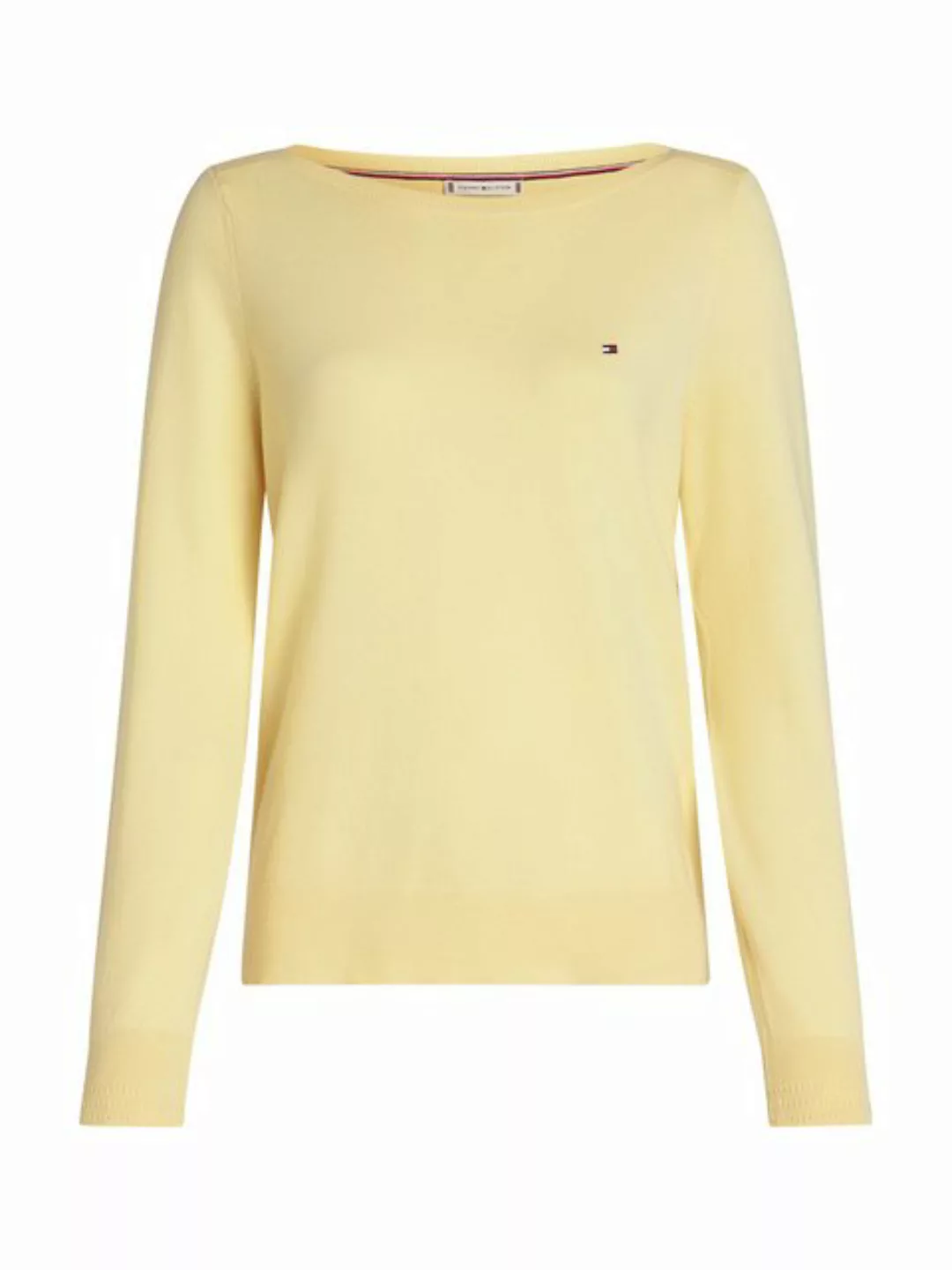 Tommy Hilfiger Strickpullover CO JERSEY STITCH BOAT-NK SWEATER mit Tommy Hi günstig online kaufen