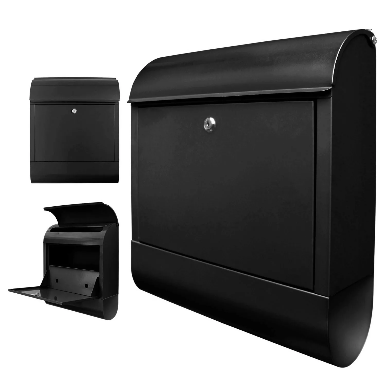 banjado® Design Briefkasten Schwarz 39x47x14cm & 2 Schlüssel - Briefkasten günstig online kaufen