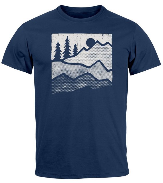 Neverless Print-Shirt Herren T-Shirt Berge Natur Outdoor Printshirt Aufdruc günstig online kaufen