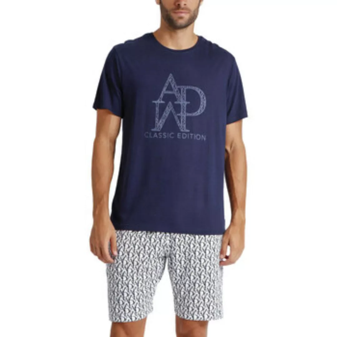 Admas  Pyjamas/ Nachthemden Pyjama Shorts T-Shirt Logo Soft günstig online kaufen