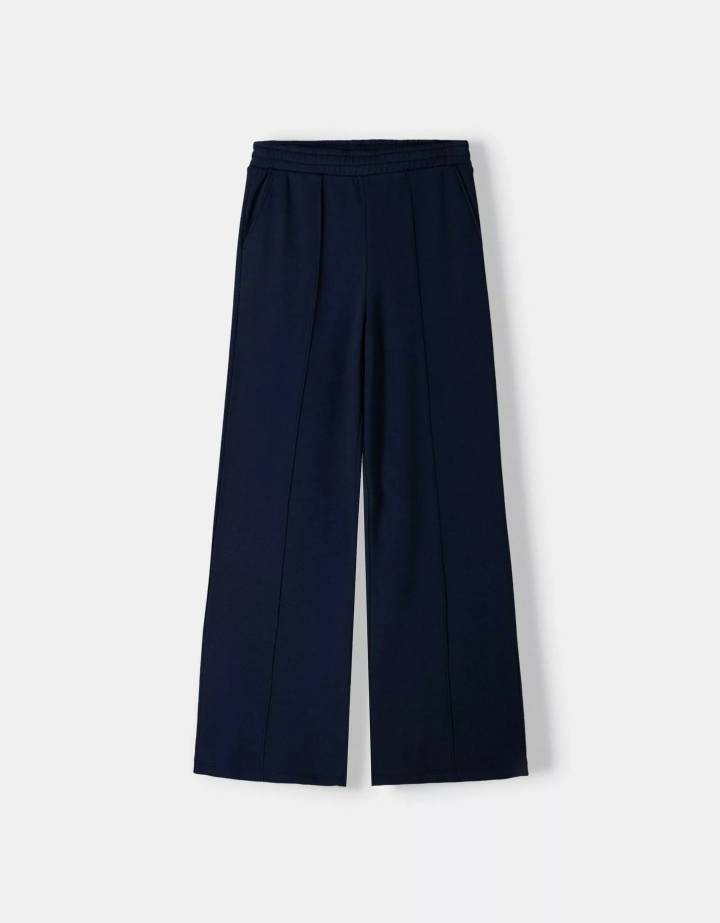 Bershka Wide Leg Hose Aus Plüsch Damen Xs Marinenblau günstig online kaufen