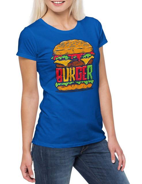 Urban Backwoods Print-Shirt Burger Damen T-Shirt Grillen Barbecue Grill Che günstig online kaufen