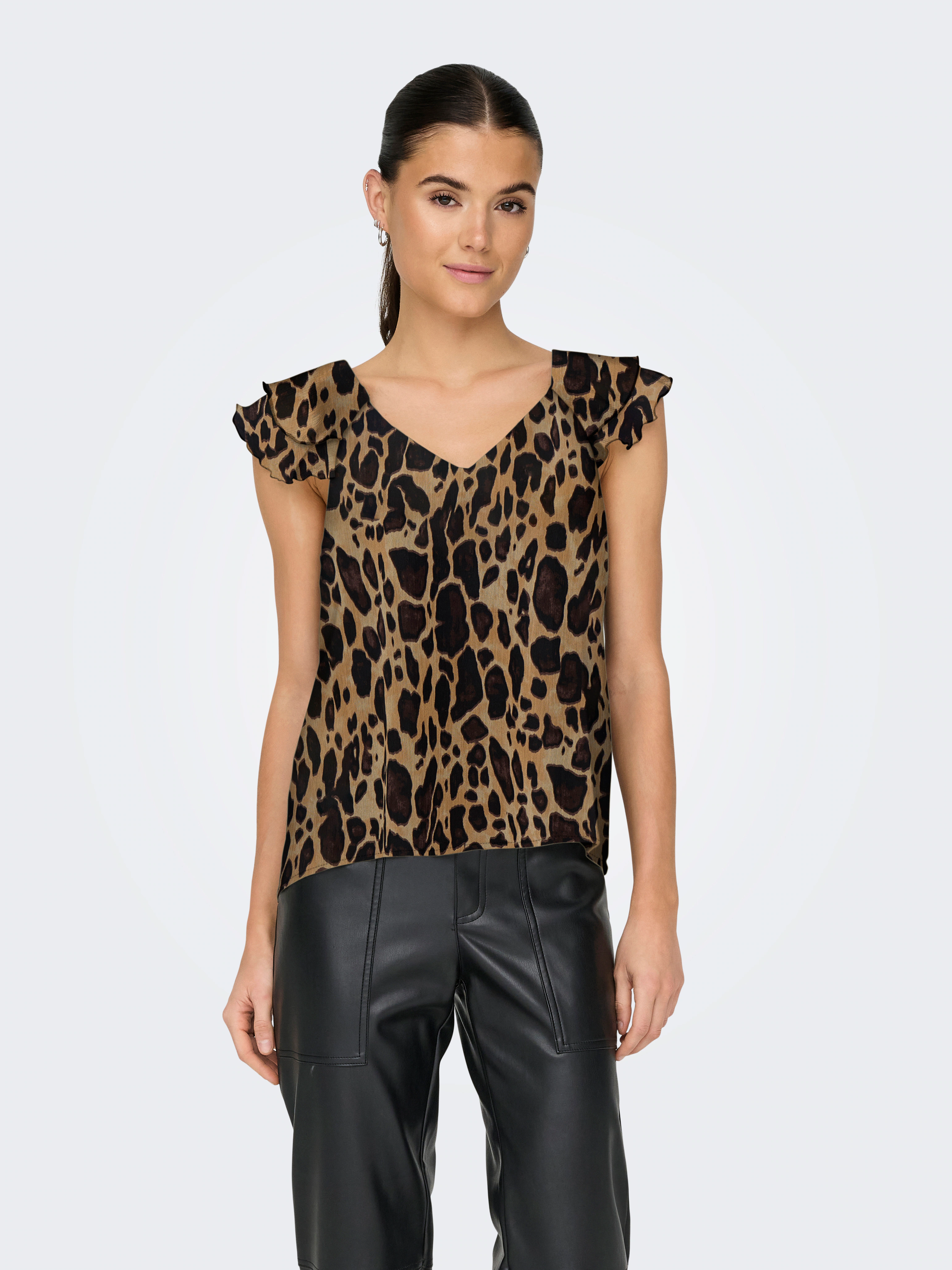 ONLY Blusenshirt "ONLASTA LIFE CAPSLEEVE V-NECK TOP PTM" günstig online kaufen