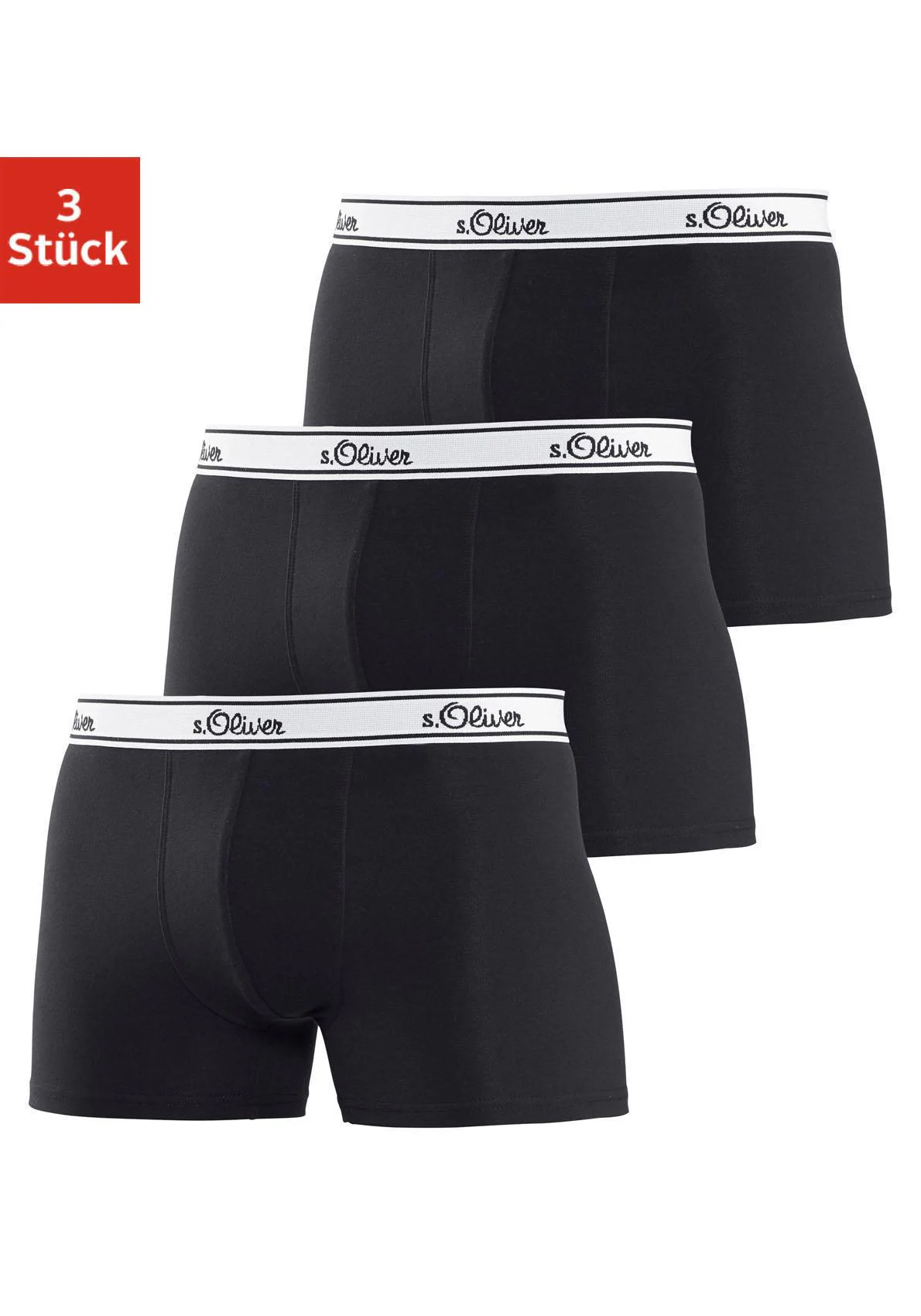 s.Oliver Boxer "Boxershorts für Herren", (Packung, 3 St.), mit weißem Webbu günstig online kaufen