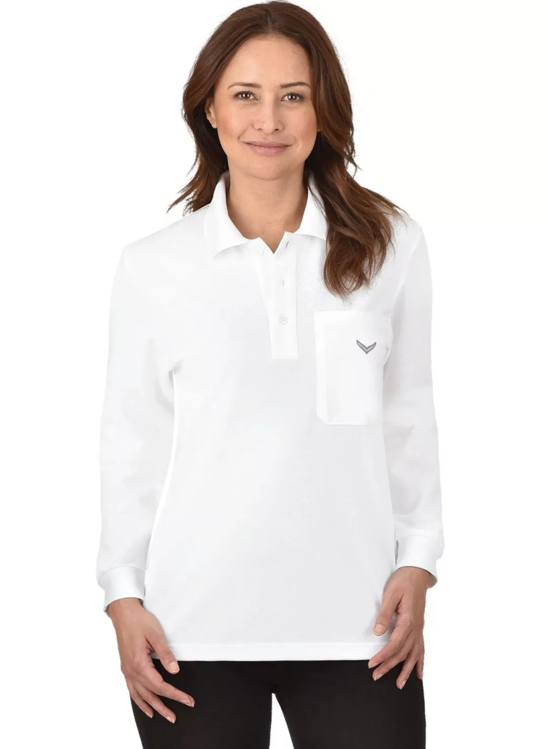 Trigema Poloshirt TRIGEMA Langarm Poloshirt aus Baumwolle (1-tlg) günstig online kaufen
