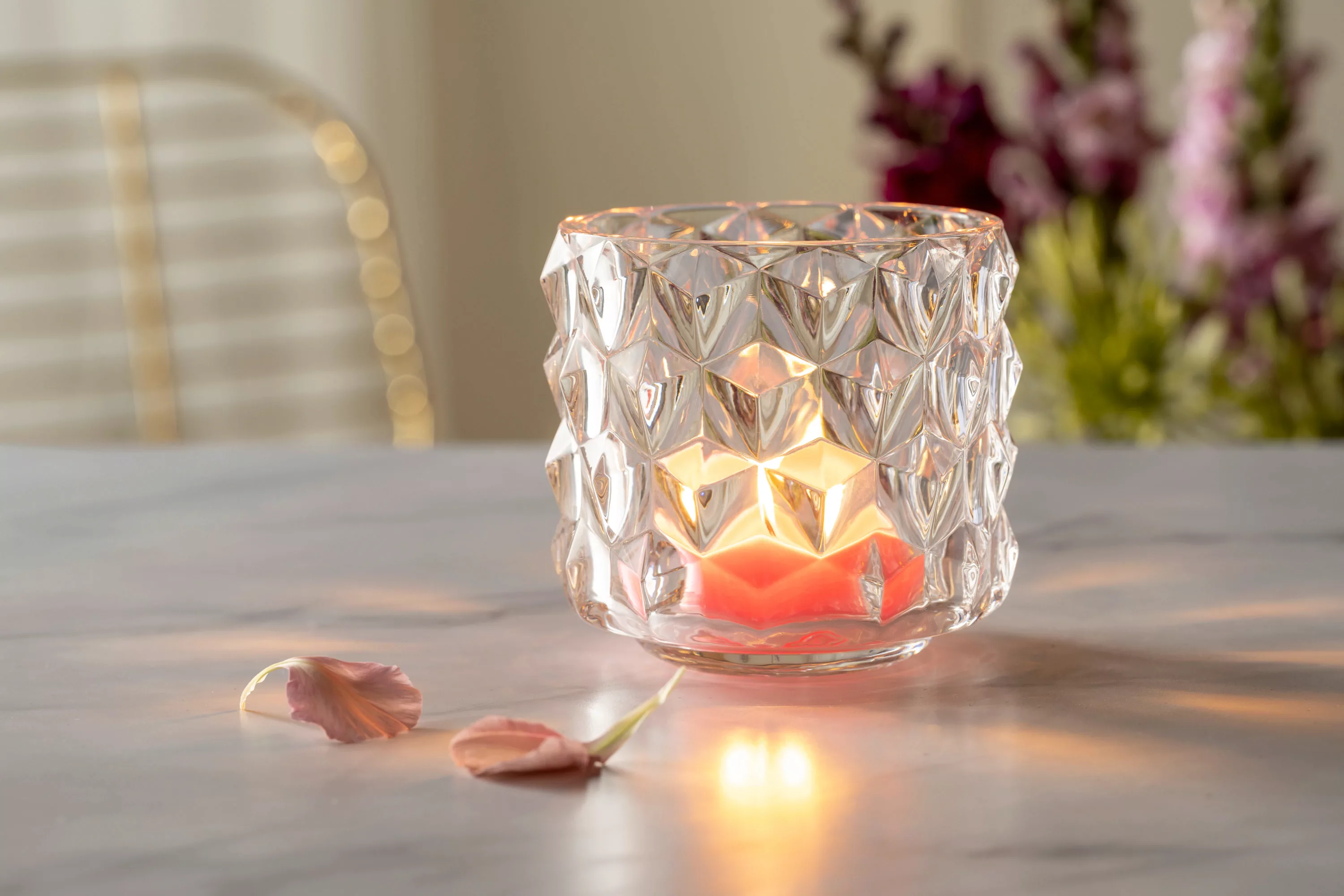 LEONARDO Teelichthalter "Tischlicht POESIA, mit großen Rauten, Kerzenhalter günstig online kaufen