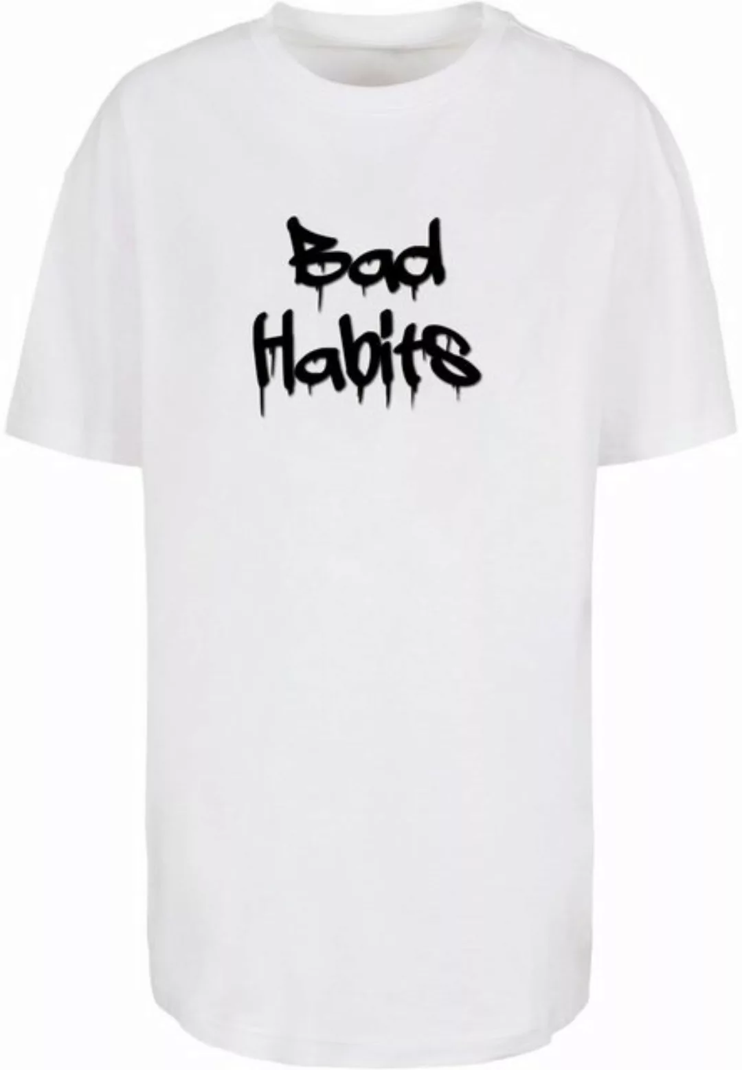 Merchcode T-Shirt Merchcode Damen Ladies Bad Habits Oversized Boyfriend Tee günstig online kaufen