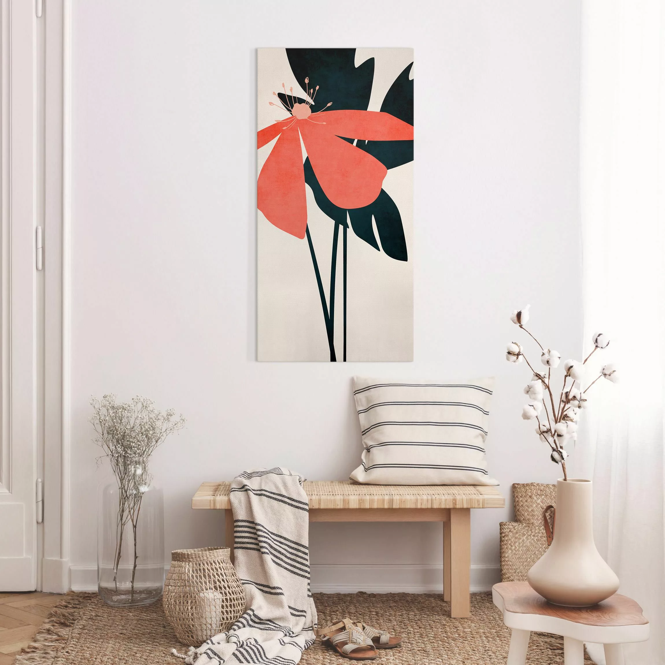 Leinwandbild Florale Schönheit Rosa und Blau günstig online kaufen