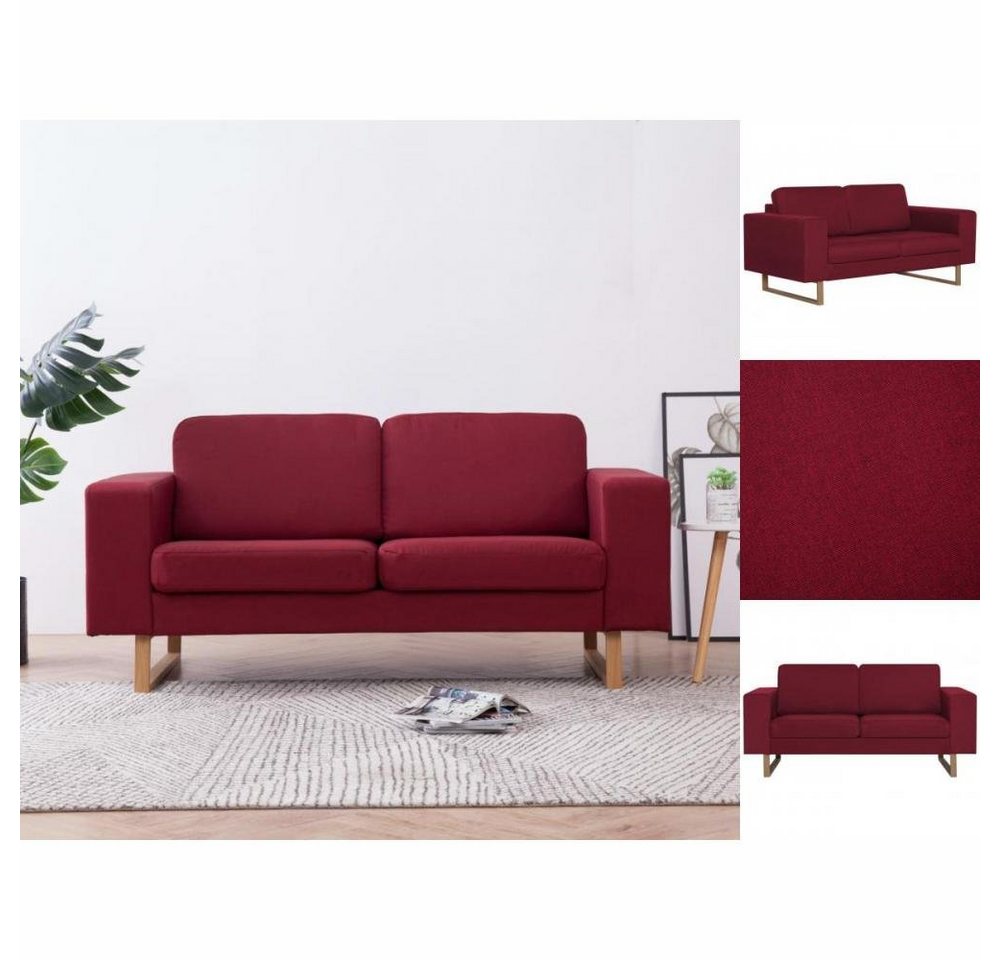 vidaXL Sofa 2-Sitzer-Sofa Stoff Weinrot Couch günstig online kaufen