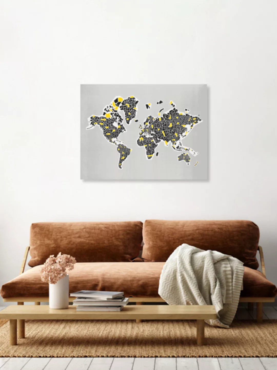 Poster / Leinwandbild - Abstract World Map günstig online kaufen