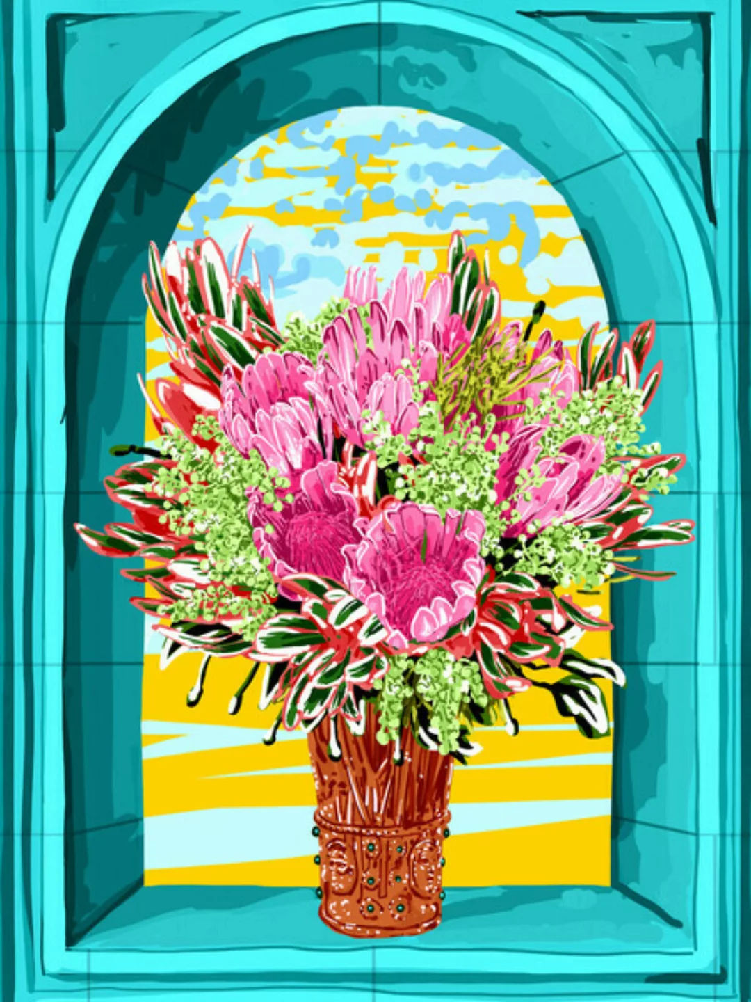Poster / Leinwandbild - The Good Vibes Flower Pot günstig online kaufen