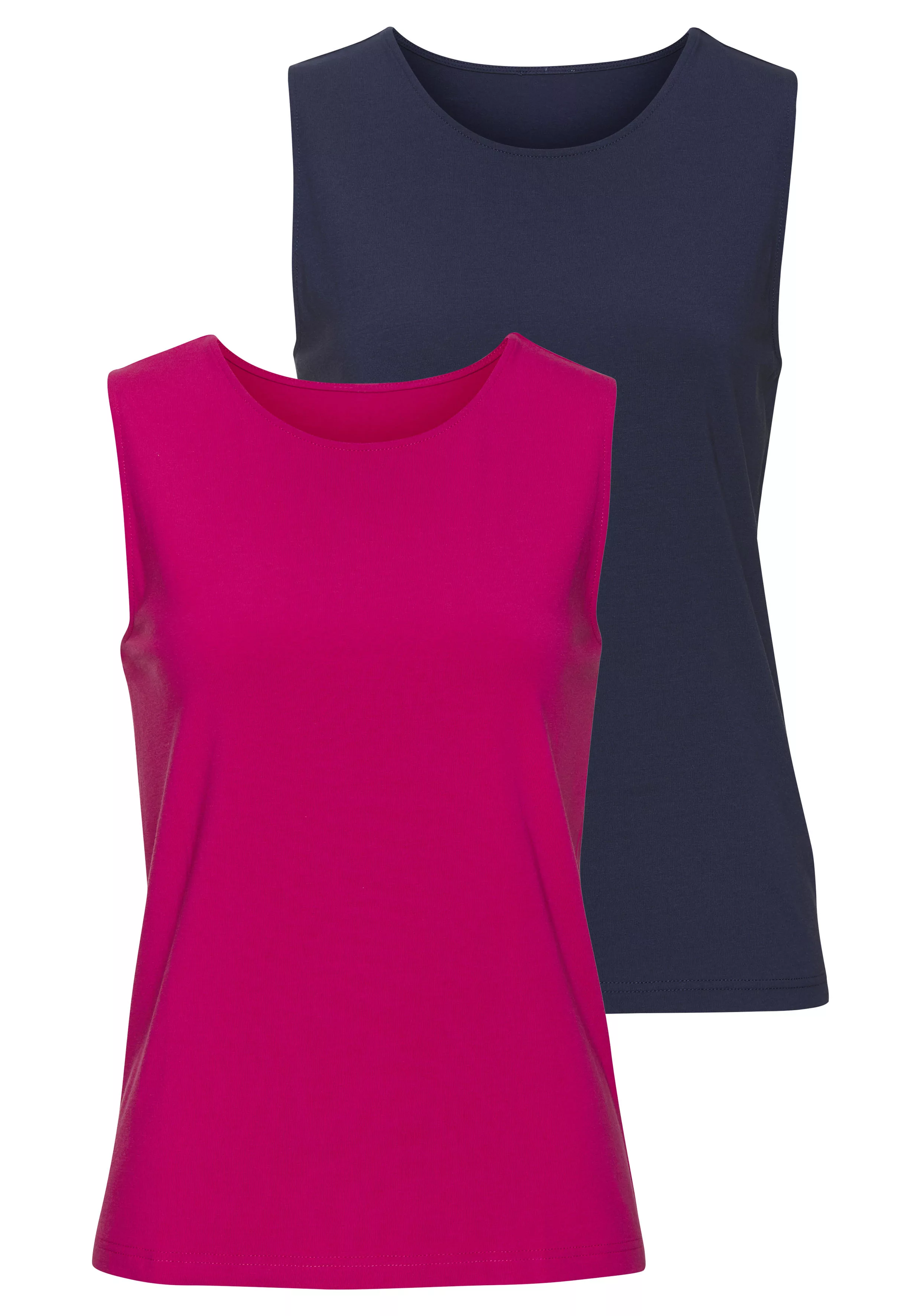 LASCANA Tanktop "aus elastischer Baumwoll-Modal-Qualität", (2er-Pack) günstig online kaufen