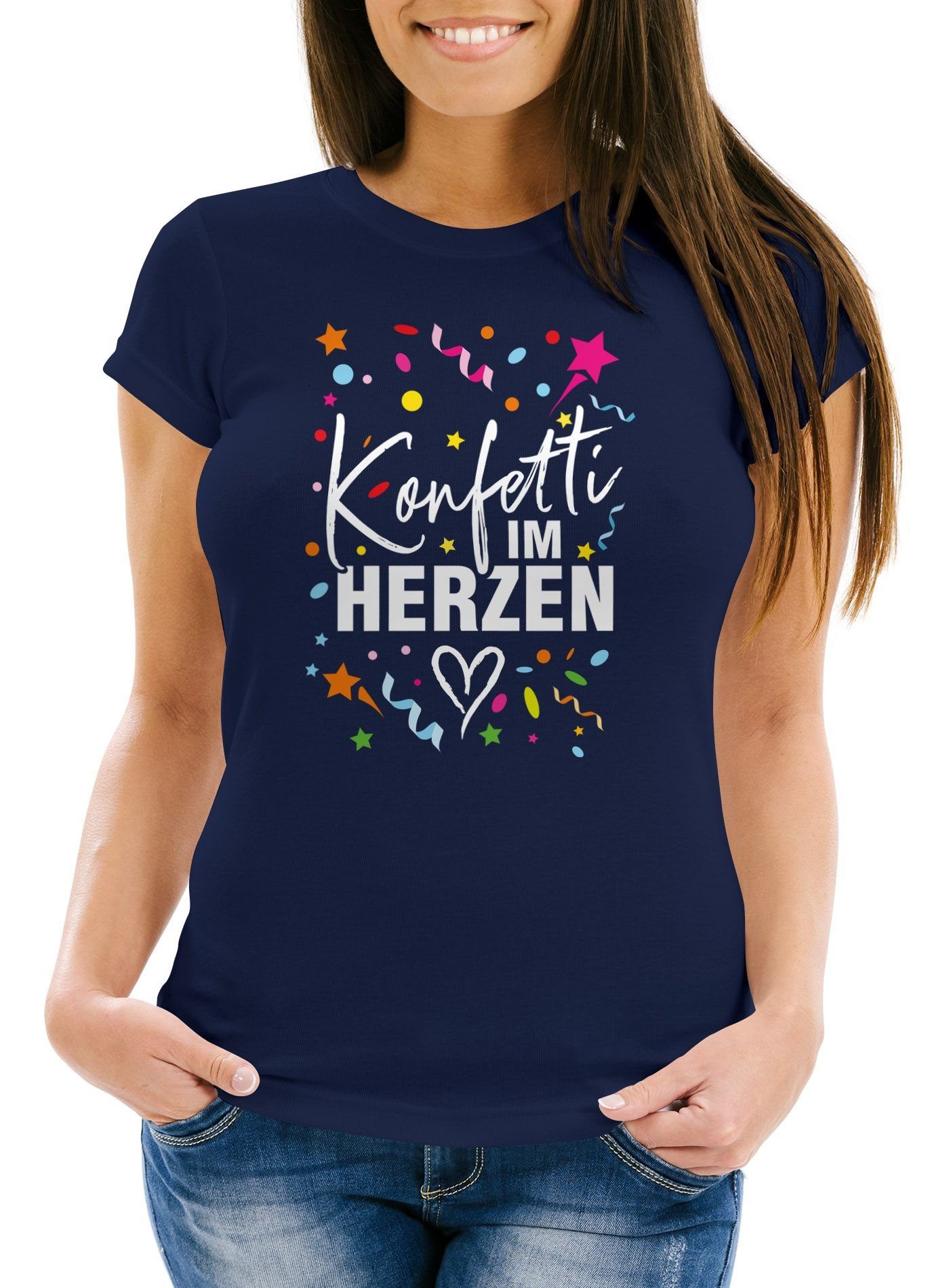 MoonWorks Print-Shirt Damen T-Shirt Fasching Karneval günstig online kaufen